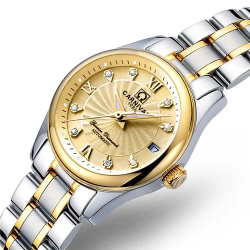 Carnival Women Watches Top Luxury Brand Ladies Automatic Mechanical Watch Women Sapphire Waterproof Relogio Feminino Reloj Mujer