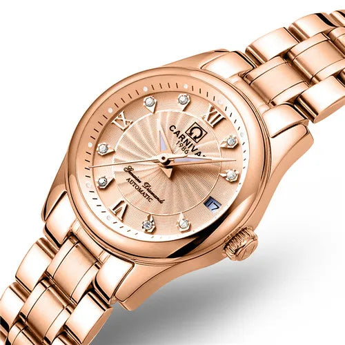 Carnival Women Watches Top Luxury Brand Ladies Automatic Mechanical Watch Women Sapphire Waterproof Relogio Feminino Reloj Mujer