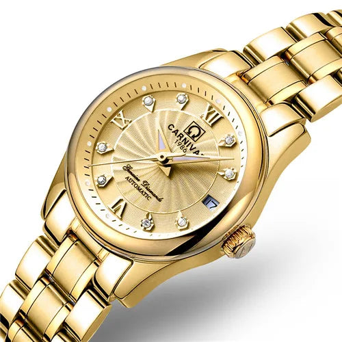 Carnival Women Watches Top Luxury Brand Ladies Automatic Mechanical Watch Women Sapphire Waterproof Relogio Feminino Reloj Mujer