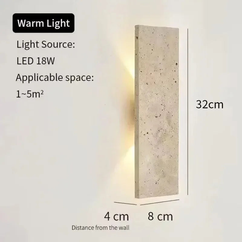 Natural Stone Outdoor Waterproof Wall Lamp 18W LED for Bedroom And Living Room Lighting