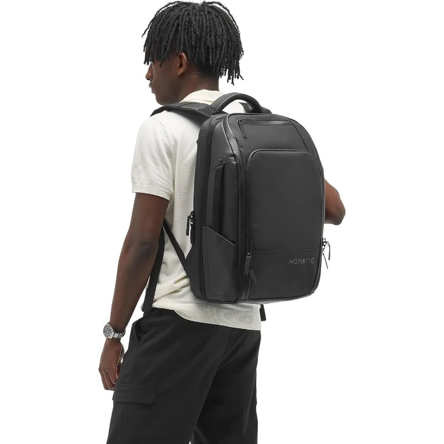 20L Travel Pack - Water Resistant Laptop Bag - TSA-Ready Expandable Backpack Black