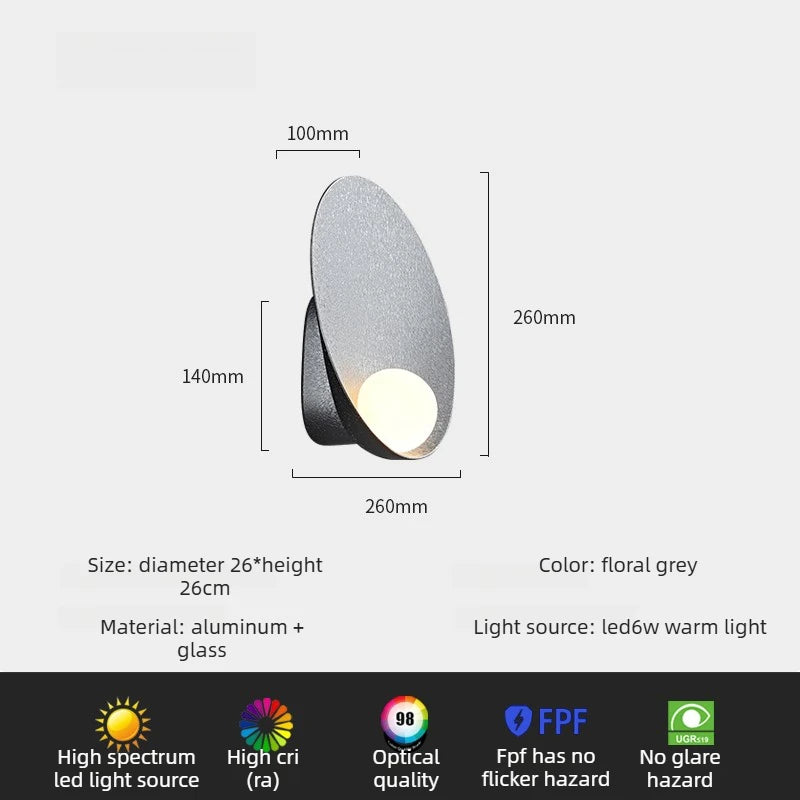 Frosted Floral LED Wall Lamp Creative Designer Art Light for Bedroom Living Room Background Corridor Home  Atmospheric wall lamp