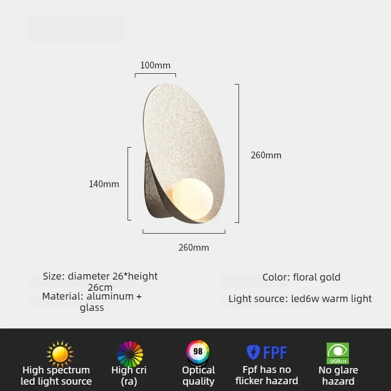 Frosted Floral LED Wall Lamp Creative Designer Art Light for Bedroom Living Room Background Corridor Home  Atmospheric wall lamp