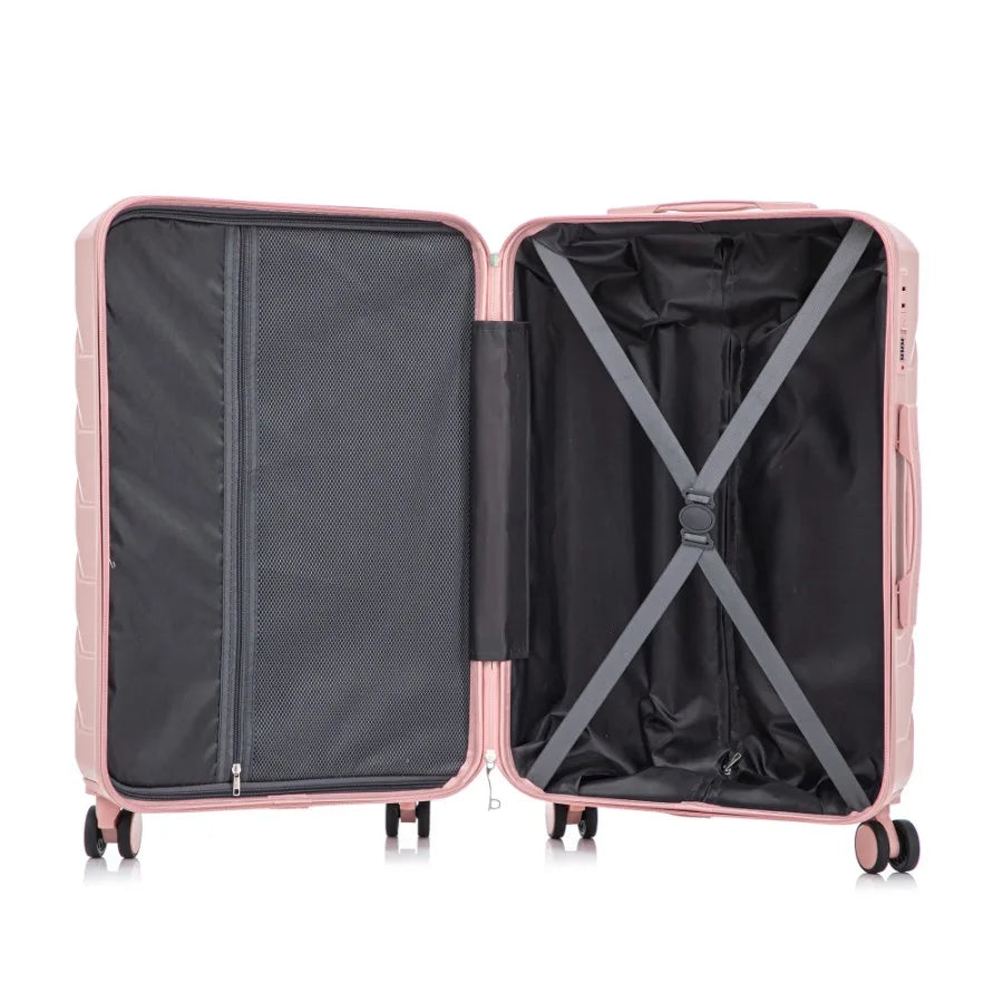 Hardside Carry on Luggage with Spinner Wheels, Hard Shell ABS Suitcase, 28-Inch Lightweight Expandable Rolling Luggage, Pink