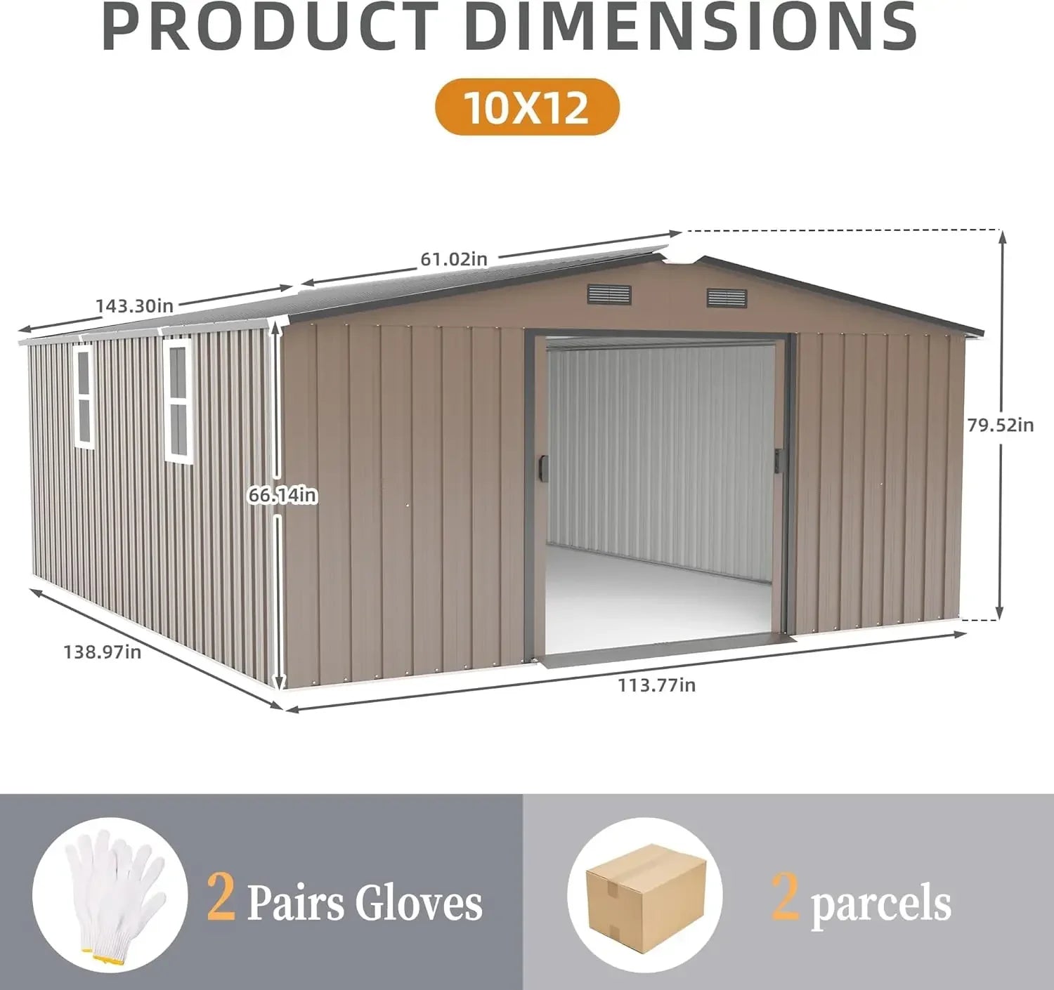 hot-sellingCampcraft 0.25mm Color Steel Plate Tiny House Kit with Protective Film, Daylight Windows, and Gift Set(Brown)