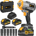 1600Nm Cordless Impact Wrench 21V 1/2' Brushless with 2x4.0Ah Batteries & 6 Sockets