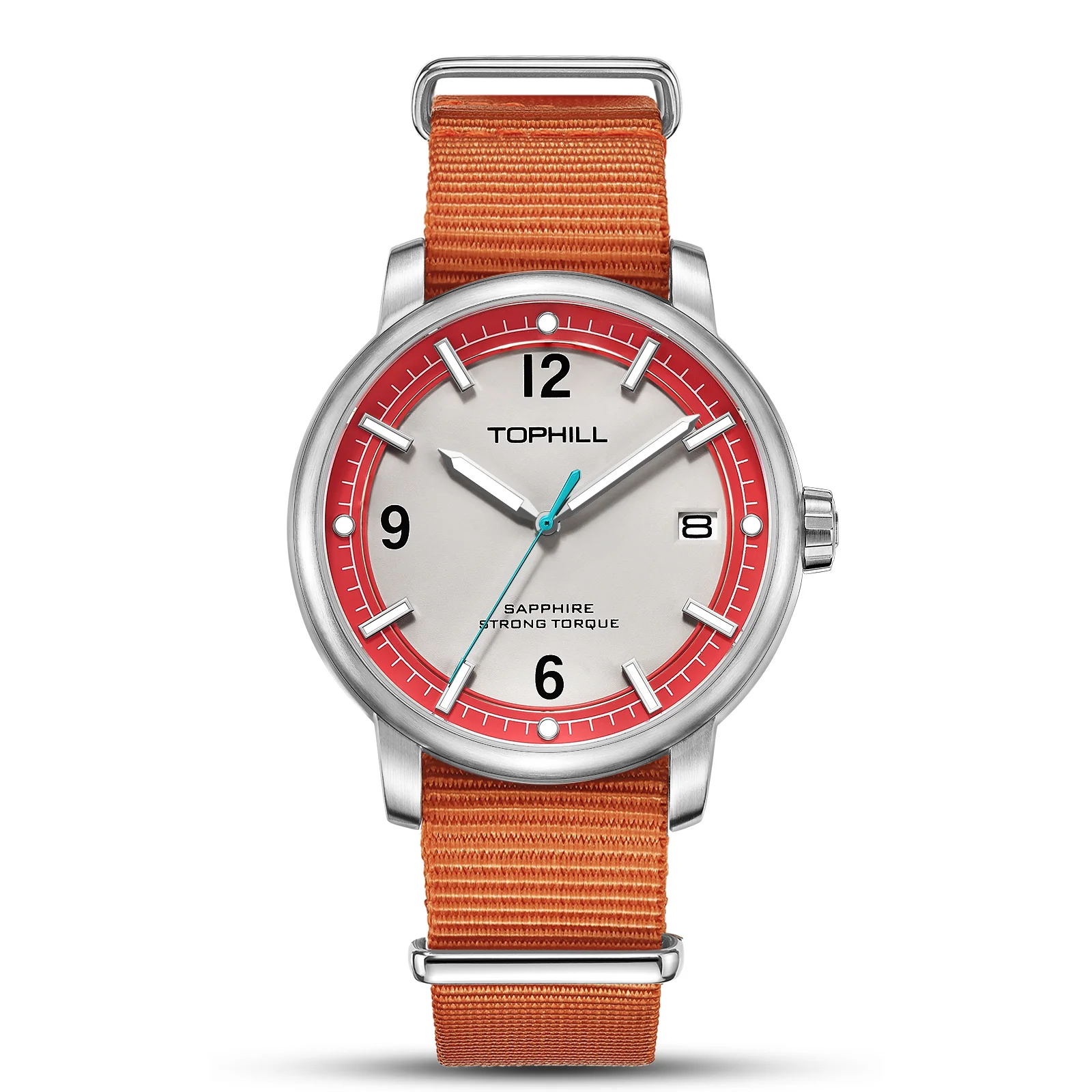 TOPHILL Fashion Quartz Watch for Men Green Luminous Sport Style Sapphire Vintage Design 2 Straps Included