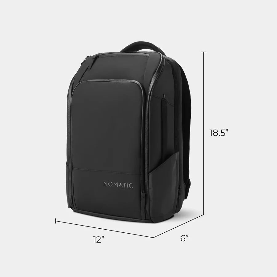 20L Travel Pack - Water Resistant Laptop Bag - TSA-Ready Expandable Backpack Black