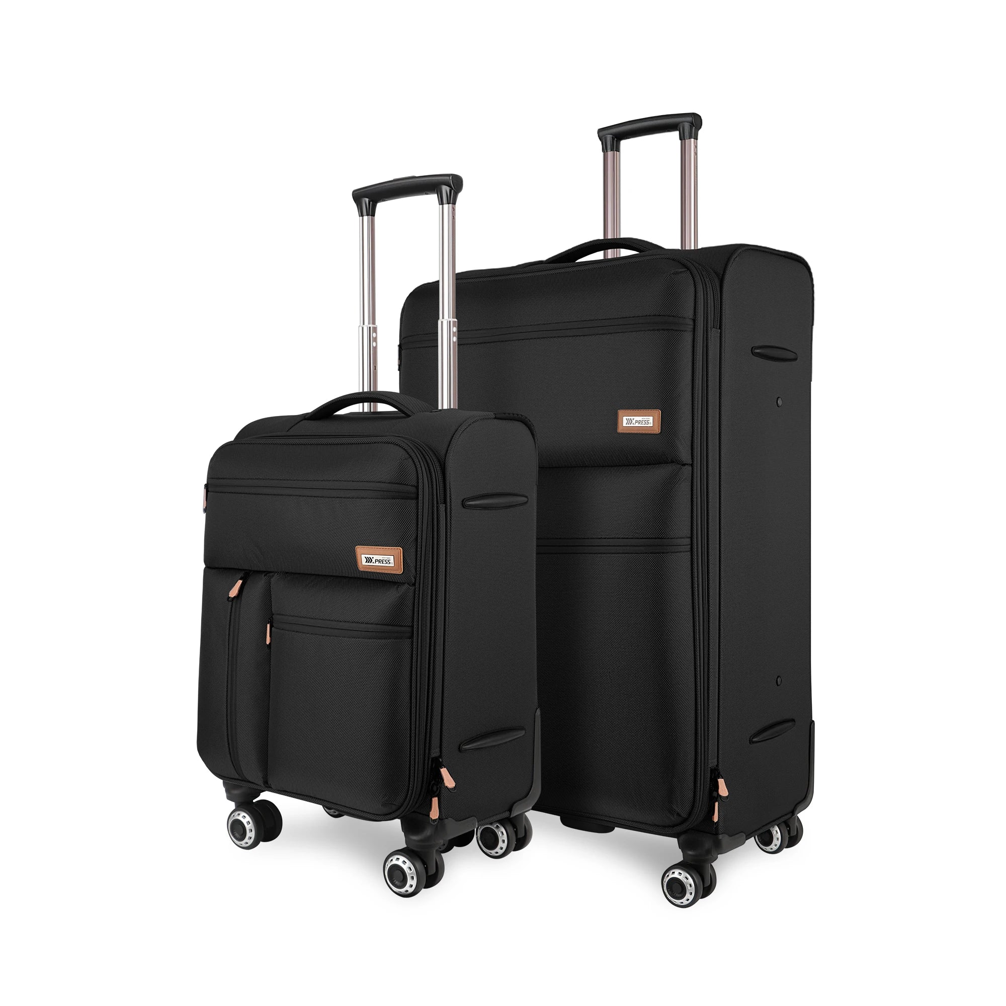 2 Piece Luggage Set Upright 360° Spinner Softshell Lightweight Luggage Wear-Resistant Rolling Travel Bag 20in+26in/20in+30in