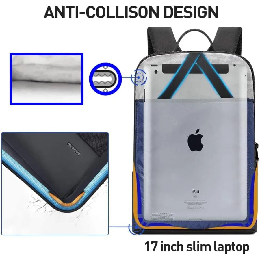 BOPAI 17 inch Super Slim Laptop Backpack MenandWomen Anti Theft Backpack Waterproof College Backpack Travel Laptop Backpack for