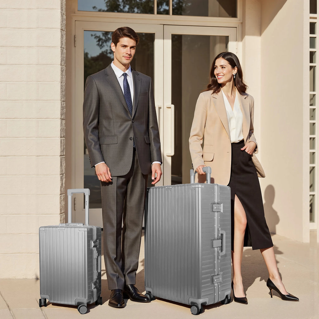 Trolley Luggage 20inch 28inch High Quality Aluminum Frame Rolling Suitcase Carry-On Luggage With Spinner Wheels & TSA Lock