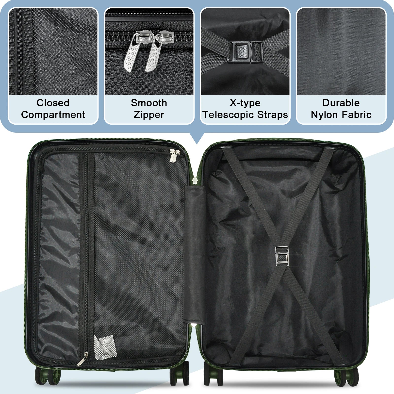 Joyway 6-Piece Travel Luggage Set, Lightweight Durable Suitcase, TSA Lock, Spinner Wheels