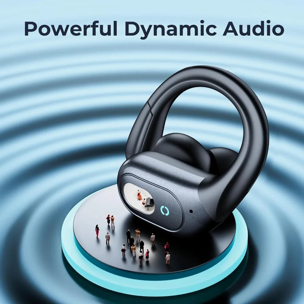 Active Noise Cancelling Wireless Earbuds with 90Hrs Playback, Stereo Bass, IPX7 Waterproof for Sports Running Gym Black