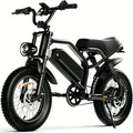 Spacewalk  16" Electric Bike for Adults/Teens, Peak 1500W & 65 Miles Long Range, 48V 15.6Ah Battery, Up to 28Mph, Full Suspension Fat Tire All-Terrain EBike on Mountains,Snow,Sand