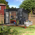 10' x 6' Outdoor Metal Storage Shed with Double Doors and Keyed Locks, Waterproof Garden Utility Shed for Patio and Backyard
