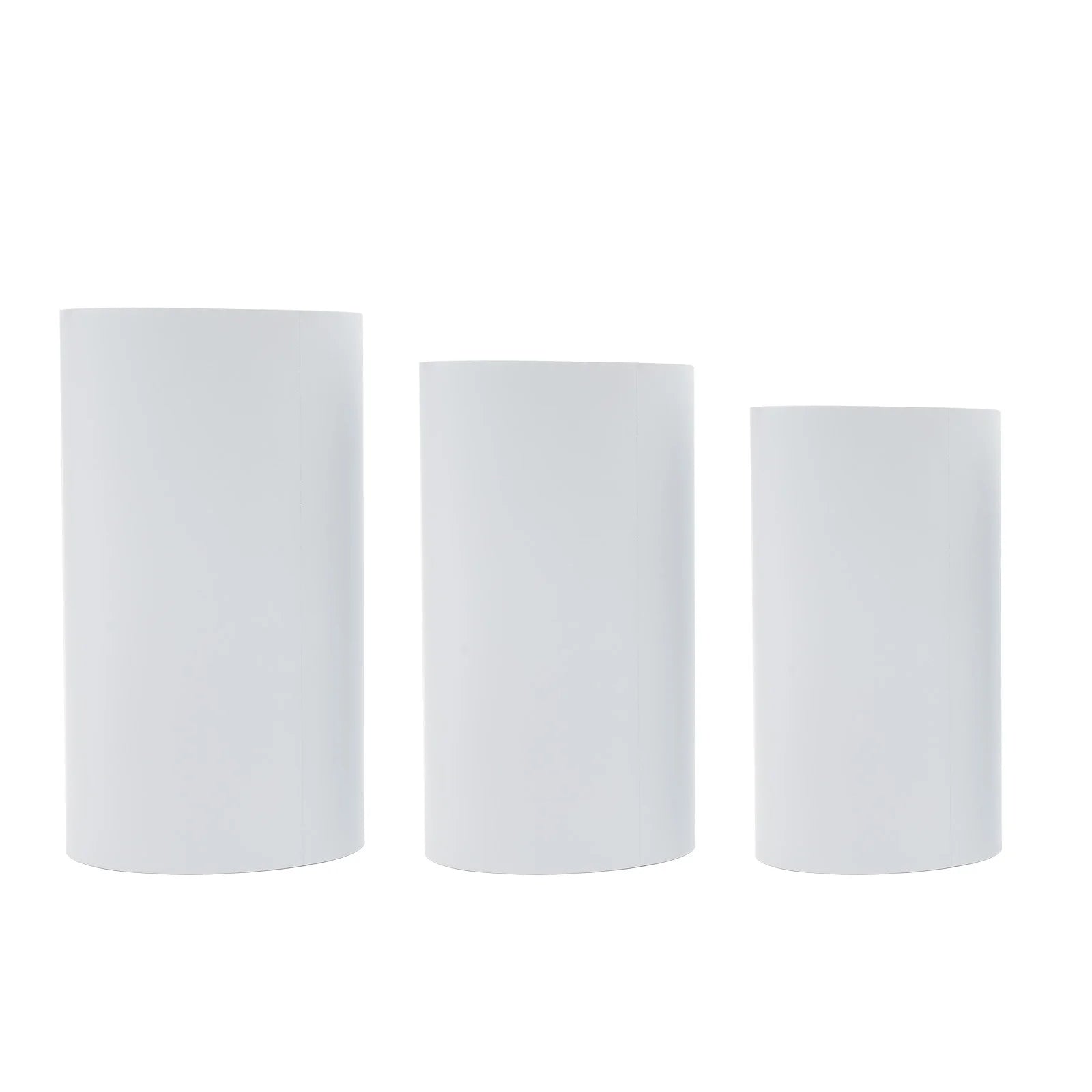 3 Pcs Round Cylinder Pedestal Stand For Wedding Party Display Stand Decor White
