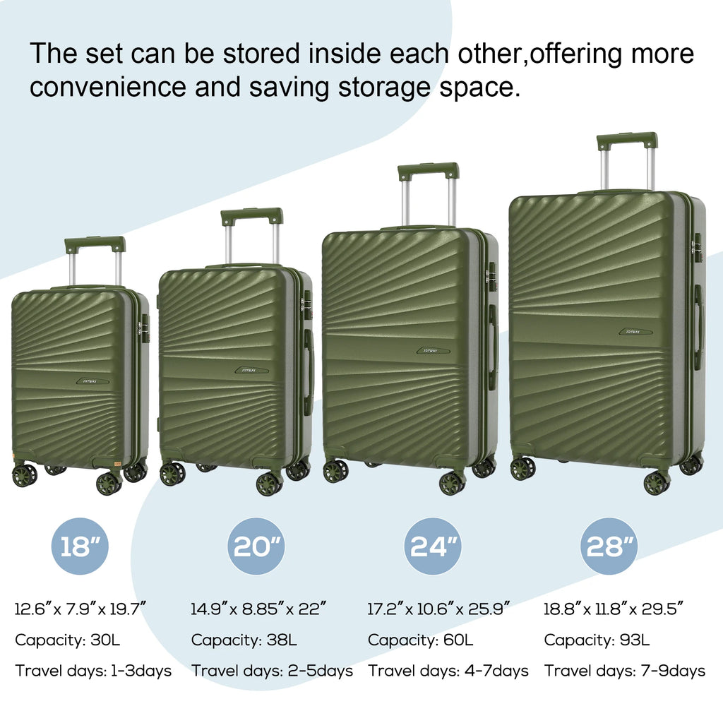 Joyway 6-Piece Travel Luggage Set, Lightweight Durable Suitcase, TSA Lock, Spinner Wheels