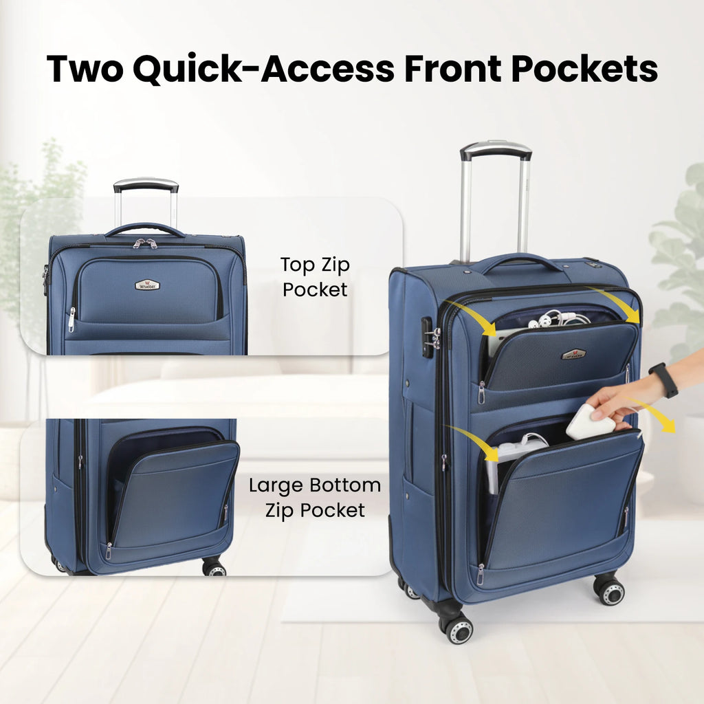 TSA Lock Luggage Set 20in+26in/20in+30in Waterproof Lightweight Softside Softshell Suitcase Expandable Rolling Luggage Travel