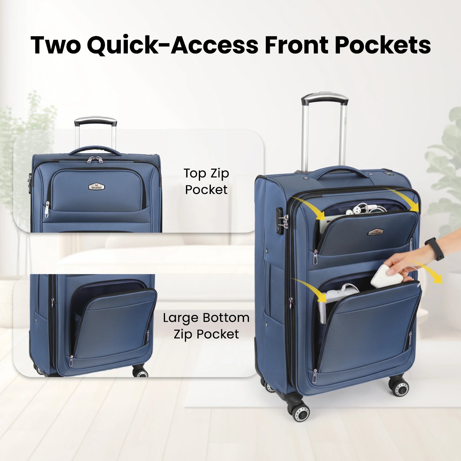 TSA Lock Luggage Set 20in+26in/20in+30in Waterproof Lightweight Softside Softshell Suitcase Expandable Rolling Luggage Travel