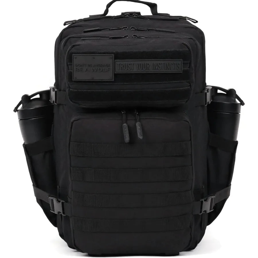 WOLFpak 45L Athletic Gym Backpack - Durable 1000D Waterproof Oxford Material with MOLLE Webbing Laptop Pocket and Dual Cup Hold