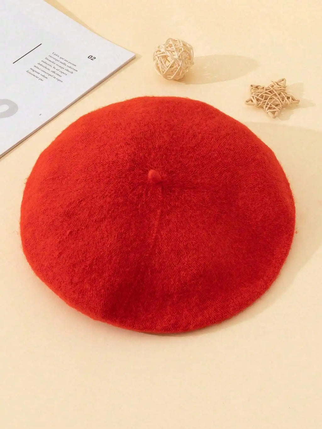Women's Monochrome Pumpkin Wool Beret, Korean-Japanese Holiday Gift Cap