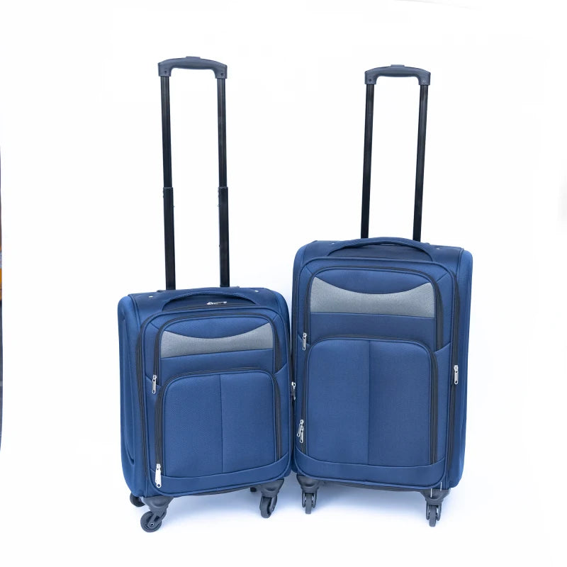 (20+24) Two-Piece Suitcase Set Oxford Trolley Case Without Password Lock Universal Wheel BLUE