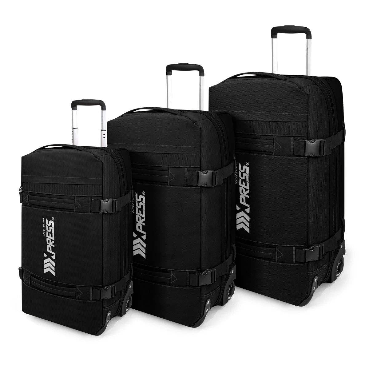 20"/26"/30" Waterproof Rolling Duffel Set 3pcs Softside Luggage Trolley Travel Bag Luggage Set for Adventure & Business Trip