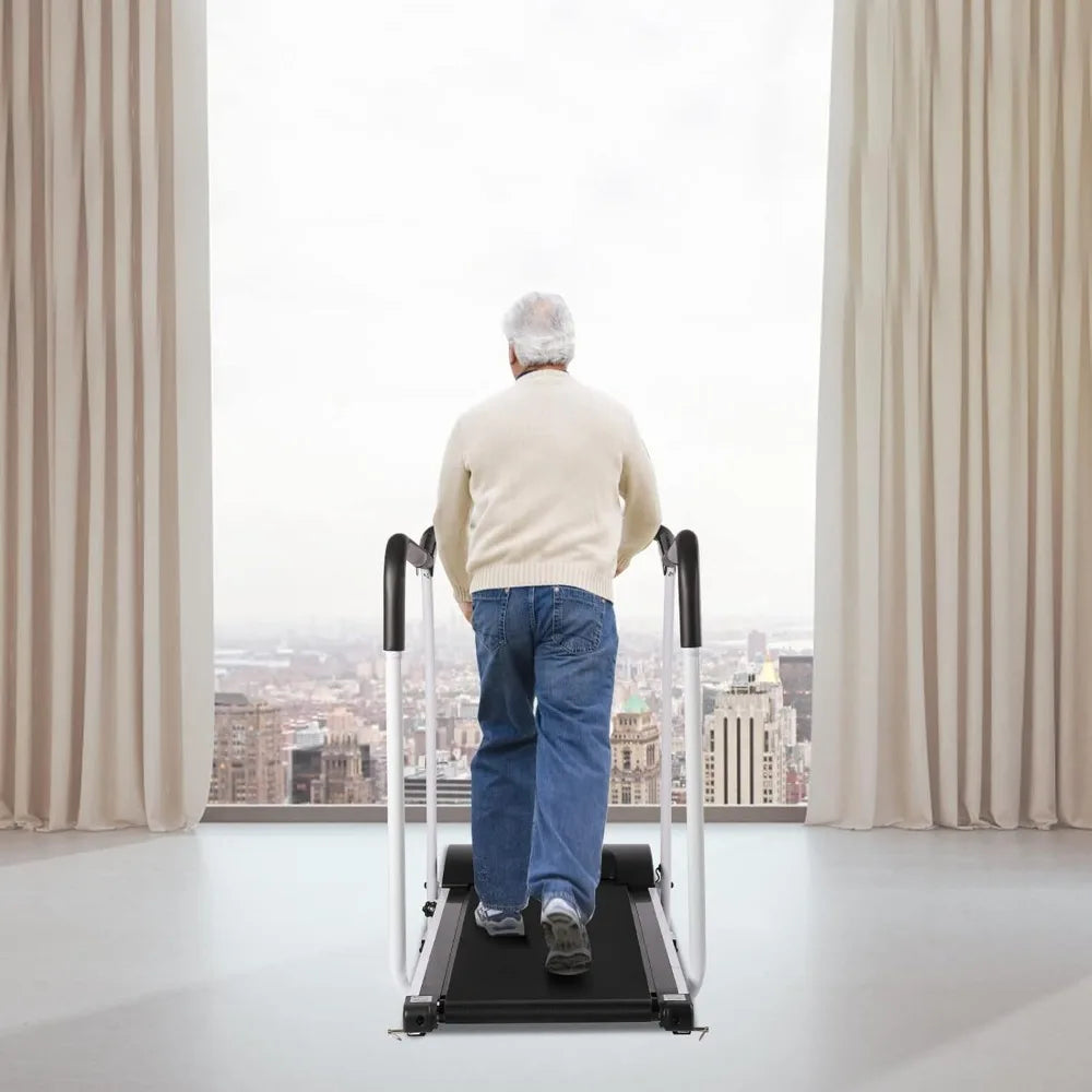 Treadmills for Seniors Recovery Fitness Exercise Machine Walking Treadmill with Full Length Handrails &Heart Rate Sensor