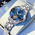 OUPINKE 3202 Women Watch Original Tungsten Steel Moon Phase Waterproof Watch Luxury Swiss Brand Women Automatic Mechanical Watch