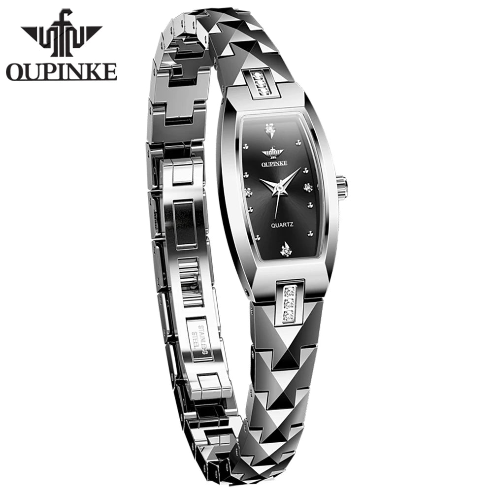 OUPINKE 3242 Women Watch Automatic Mechanical Rose Gold High Quality Solid Tungsten steel Strap Original Quartz Movement Watches
