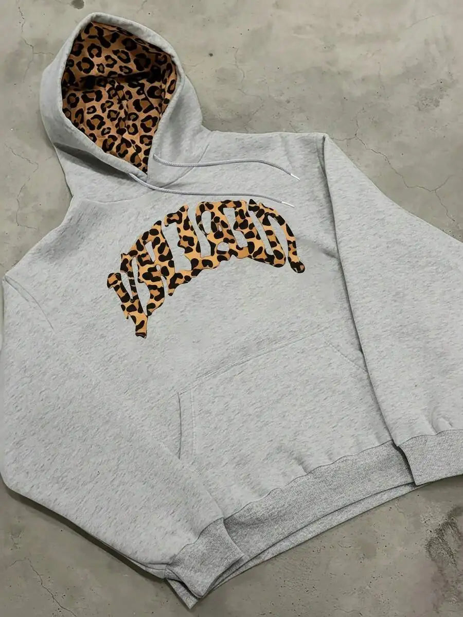 Soft Pink Kangaroo Pocket Hoodie with Drawstring, Loose Fit Long Sleeve Pullover for Women