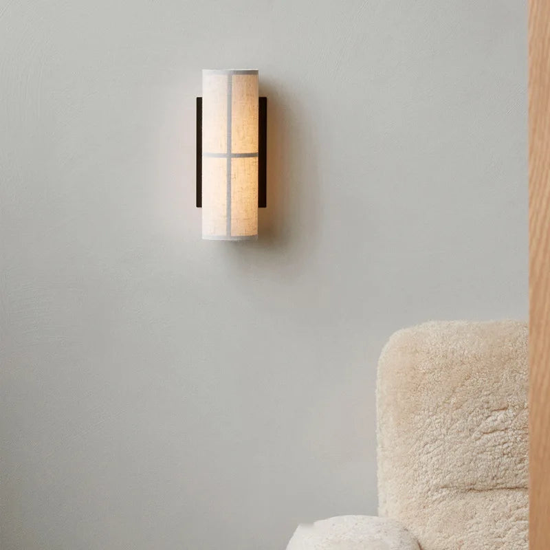 Japanese Wabi Sabi Fabric Wall Lamps Vintage Living Room Bedroom LED Sconces Bedside Home Decoration Accessories Light Fixtures