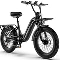 1500W Peak 20 Inch Wide Fat Tire Step-Thru Ebike, Original Shimano 7-Speed Shift, 48V 20Ah Detachable Battery, Long Range Urban Daily Commute Adult Electric Bicycle EK12