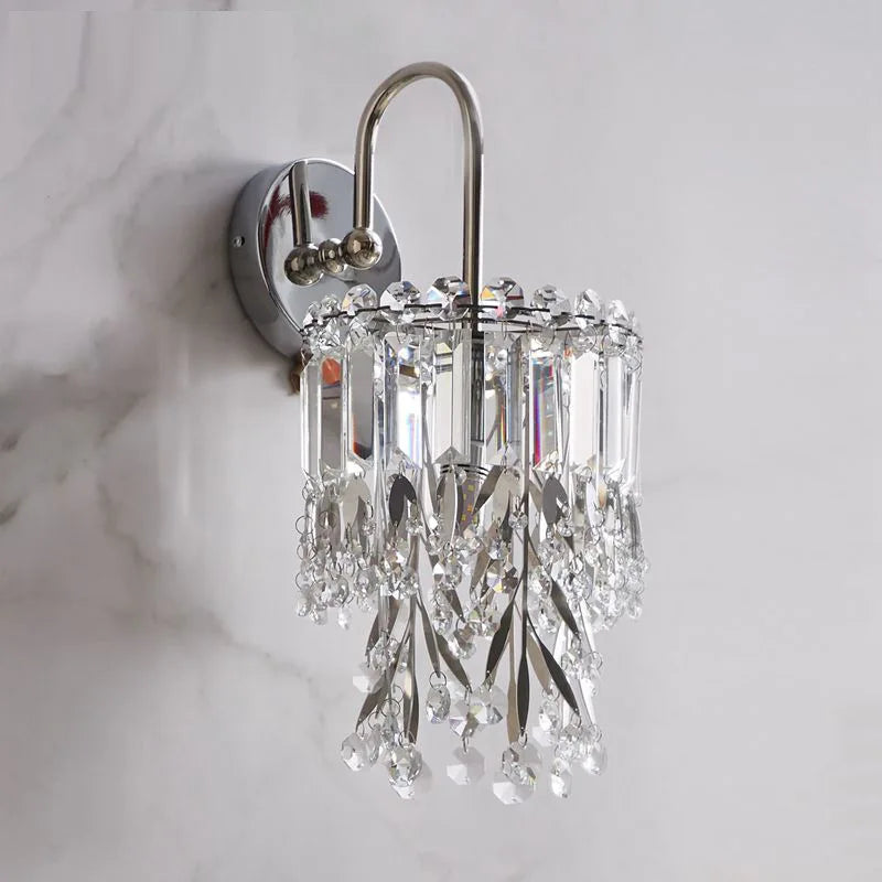 Stainless Steel Wall Lamp Full Spectrum Tricolor Wall Light Luxury Retro Living Room Mood Light Bedroom Bedside Lighting Lights