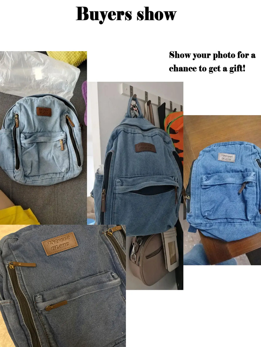 Multi Pockets Large Capacity Rucksack Mochila De Escola Feminina Denim Fashion Backpacks for School Trend Student Jeans Bag
