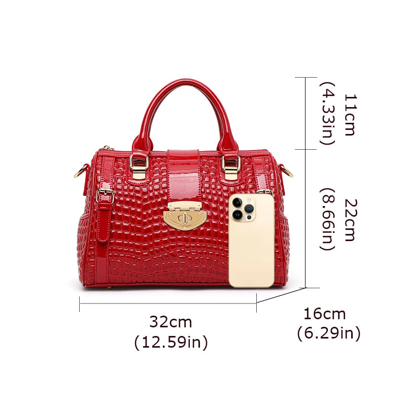 Aidanni Genuine Leather Handbag for Women, 2026 New Arrival Elegant Boston Bag, Large Capacity Shoulder Bag for Ladies & Mothers
