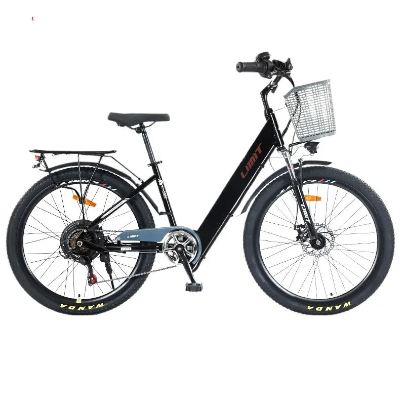 48V20AH lithium battery urban leisure electric bicycle, lightweight 400W electric moped bicycle, 26-inch 7-speed E-Bike