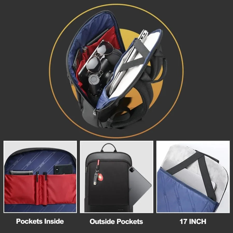 BOPAI 17 inch Super Slim Laptop Backpack MenandWomen Anti Theft Backpack Waterproof College Backpack Travel Laptop Backpack for