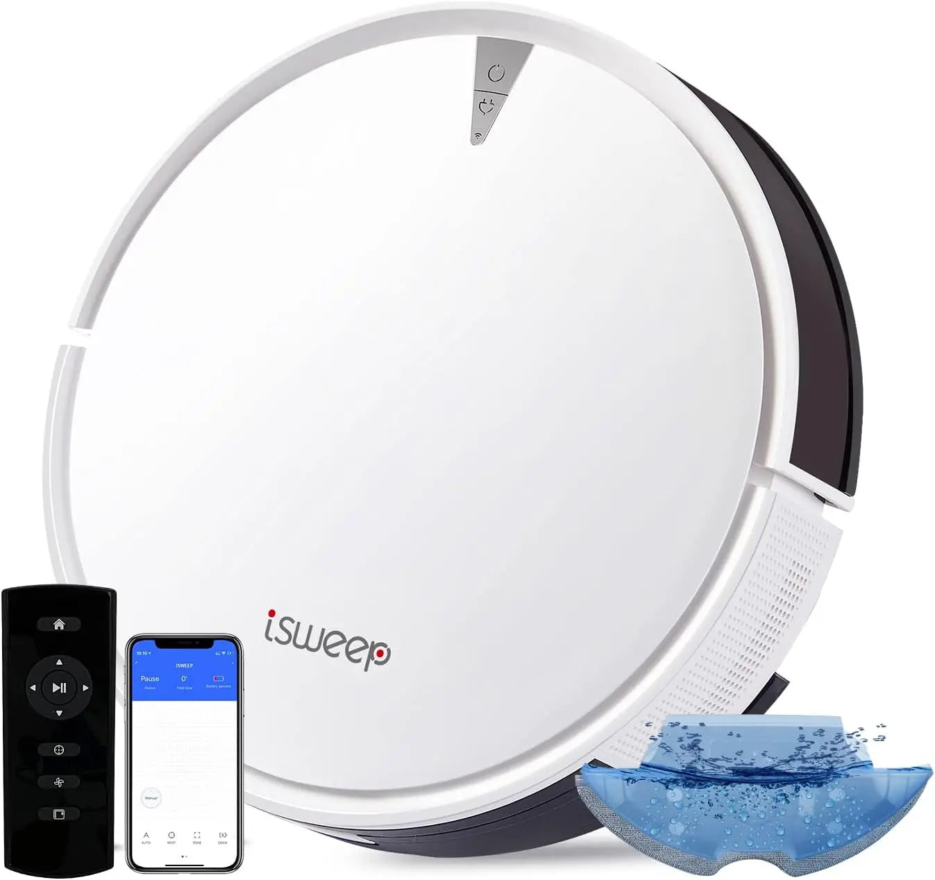 X5 Robot Vacuum and Mop Cleaner,Electric Water Tank 2 in 1, 2000Pa Suction Sweeping and Mopping Vacuuming,APP Control, Self