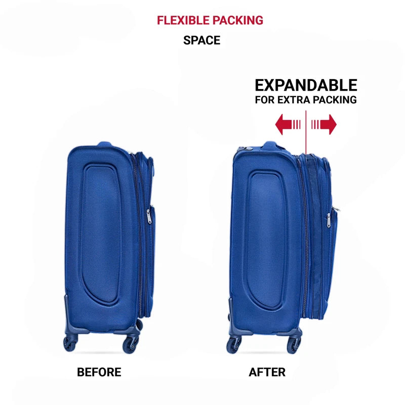 (20+24) Two-Piece Suitcase Set Oxford Trolley Case Without Password Lock Universal Wheel BLUE