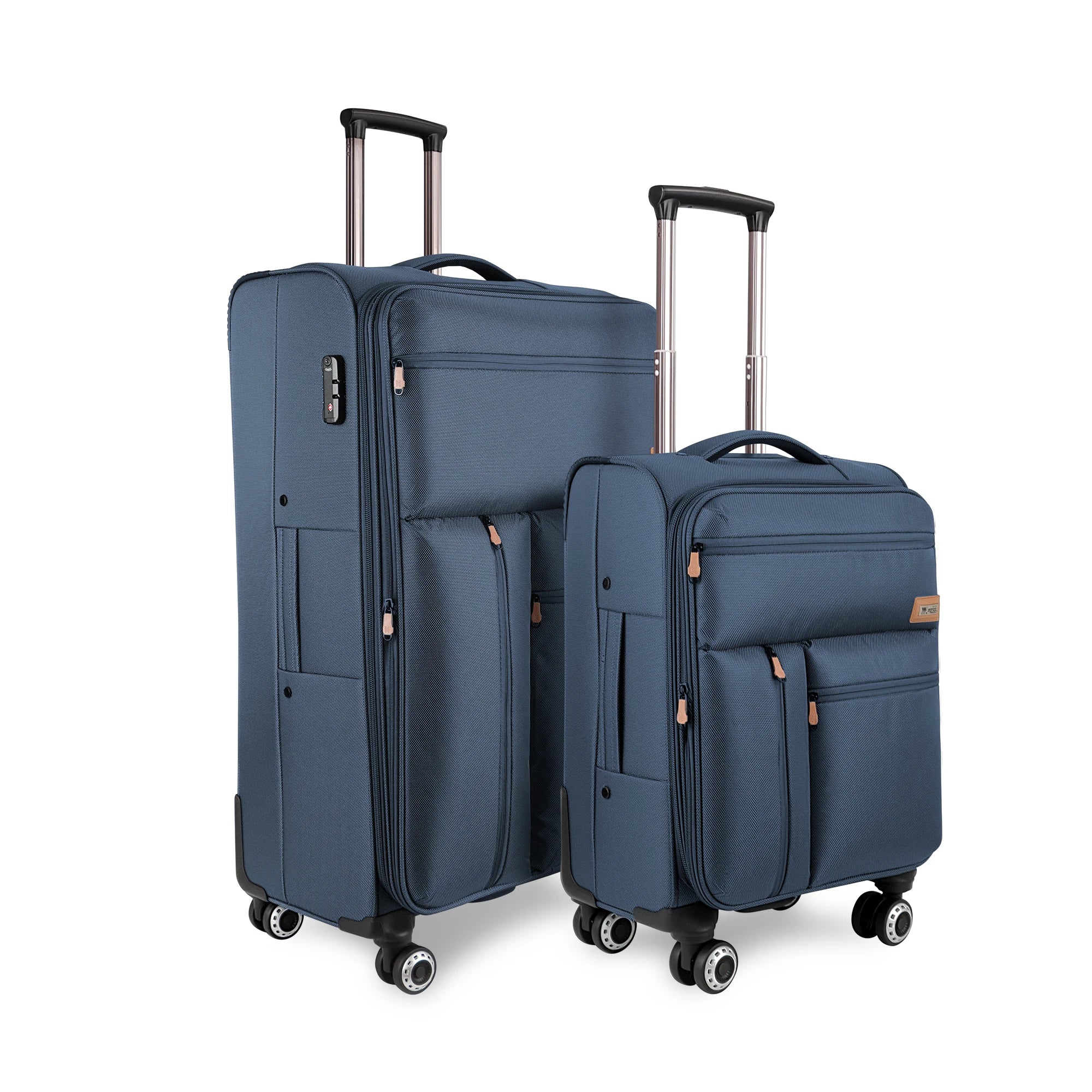 2 Piece Luggage Set Upright 360° Spinner Softshell Lightweight Luggage Wear-Resistant Rolling Travel Bag 20in+26in/20in+30in