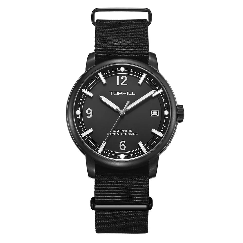 TOPHILL Fashion Quartz Watch for Men Green Luminous Sport Style Sapphire Vintage Design 2 Straps Included