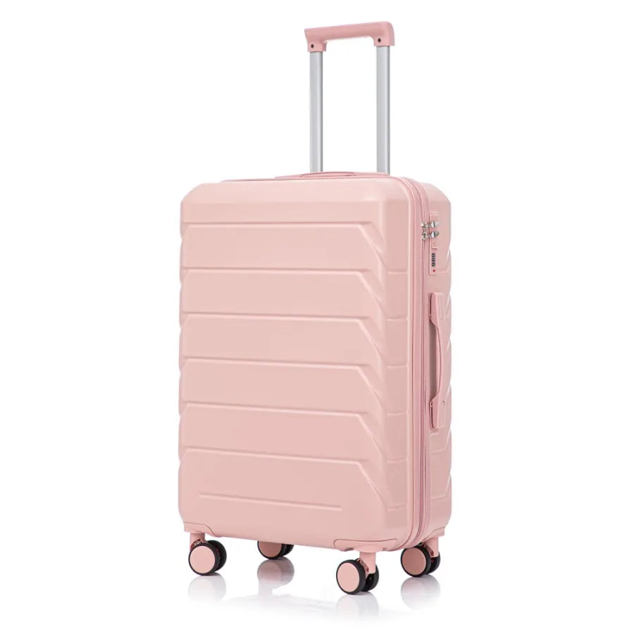Hardside Carry on Luggage with Spinner Wheels, Hard Shell ABS Suitcase, 28-Inch Lightweight Expandable Rolling Luggage, Pink
