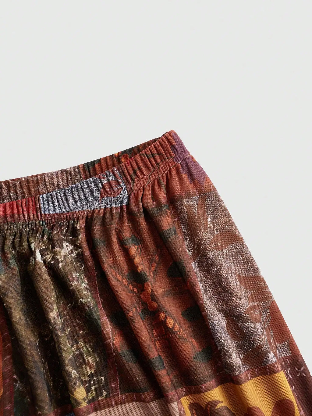 Plus Size Tiered Patchwork Print Vintage Midi Skirt with Ruffles