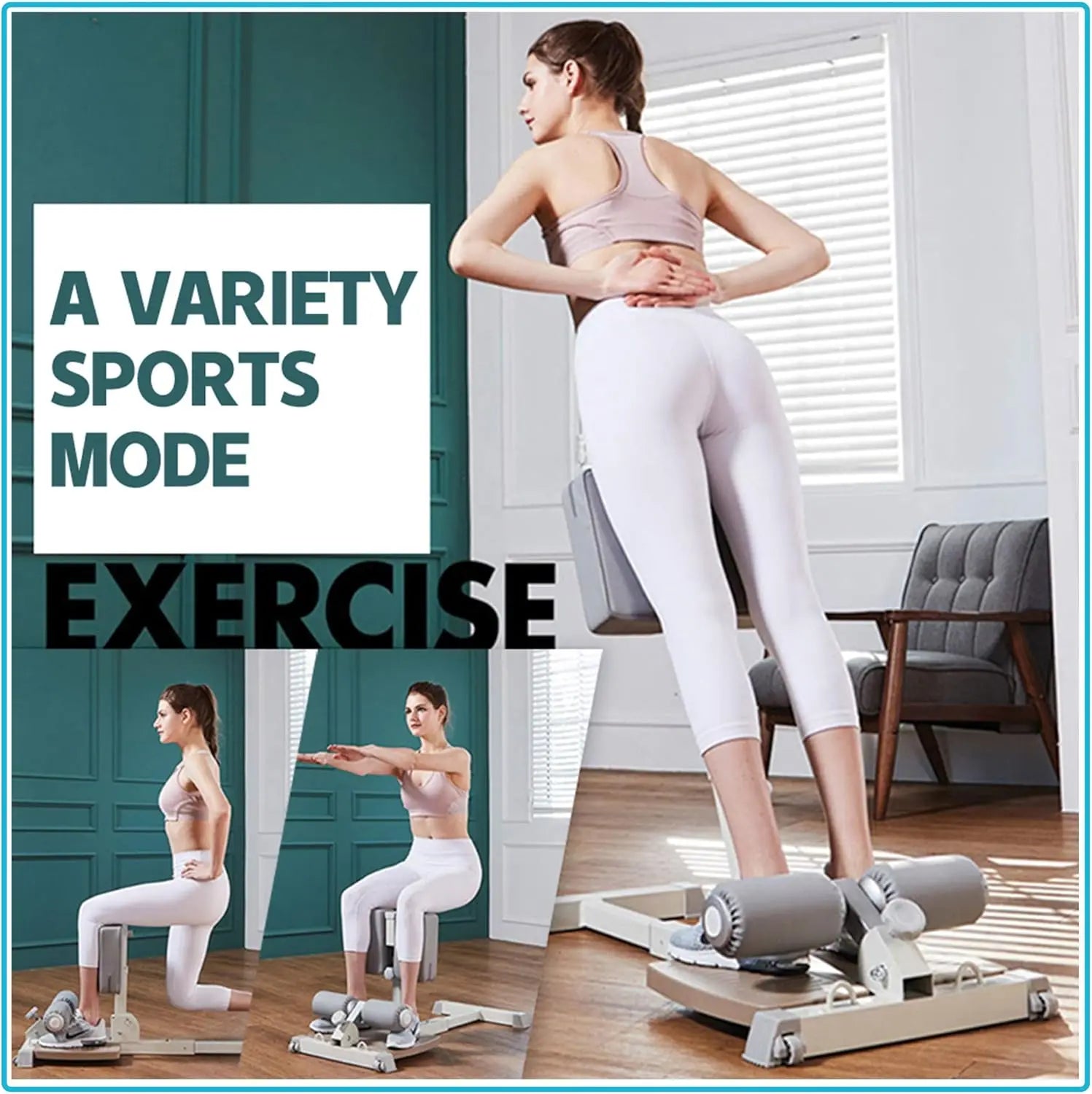 Sissy Squat Machine, Deluxe Multi-Function Deep Sissy Squat Bench Workout Station, Leg Exercise Machine for Home Gym