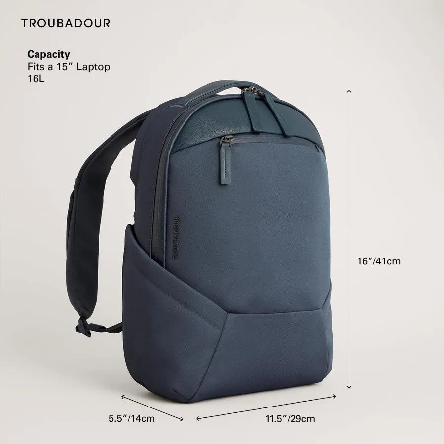 Troubadour Apex 4.0 Compact - 16L Premium Laptop Backpack - Ergonomic and Water Resistant - Designed for Work and Travel - Basa