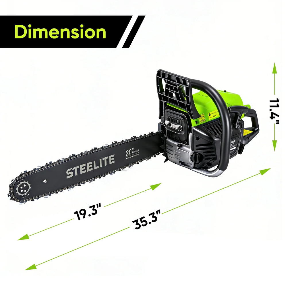 Deli 62CC Gas Powered Chainsaw,20 Inch 2-Stroke Petrol Handheld Cordless Chain Saw,Gasoline Gas Chainsaws for Wood Cutting