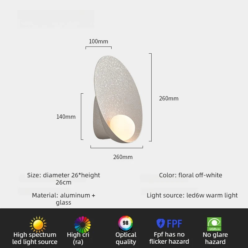 Frosted Floral LED Wall Lamp Creative Designer Art Light for Bedroom Living Room Background Corridor Home  Atmospheric wall lamp