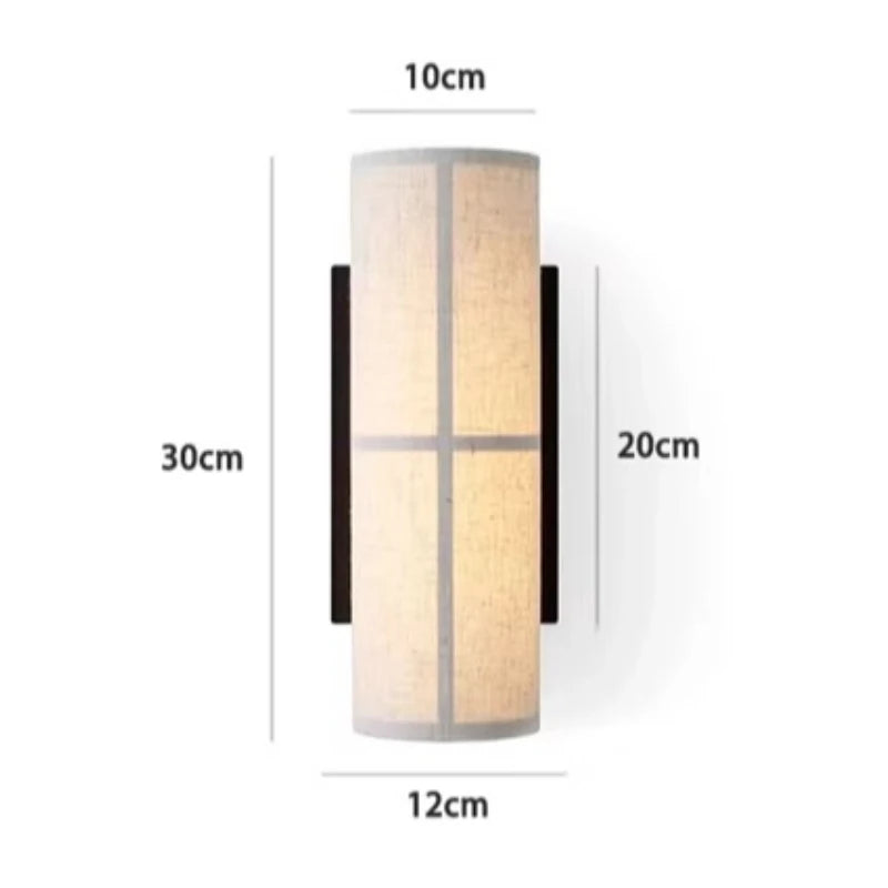 Japanese Wabi Sabi Fabric Wall Lamps Vintage Living Room Bedroom LED Sconces Bedside Home Decoration Accessories Light Fixtures