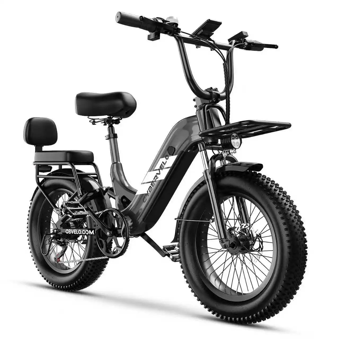 1500W Peak 20 Inch Wide Fat Tire Step-Thru Ebike, Original Shimano 7-Speed Shift, 48V 20Ah Detachable Battery, Long Range Urban Daily Commute Adult Electric Bicycle EK12